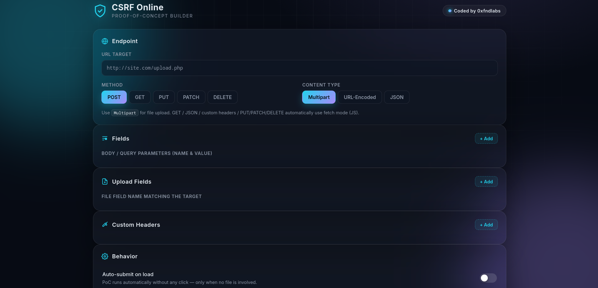 CSRF Online PoC Builder